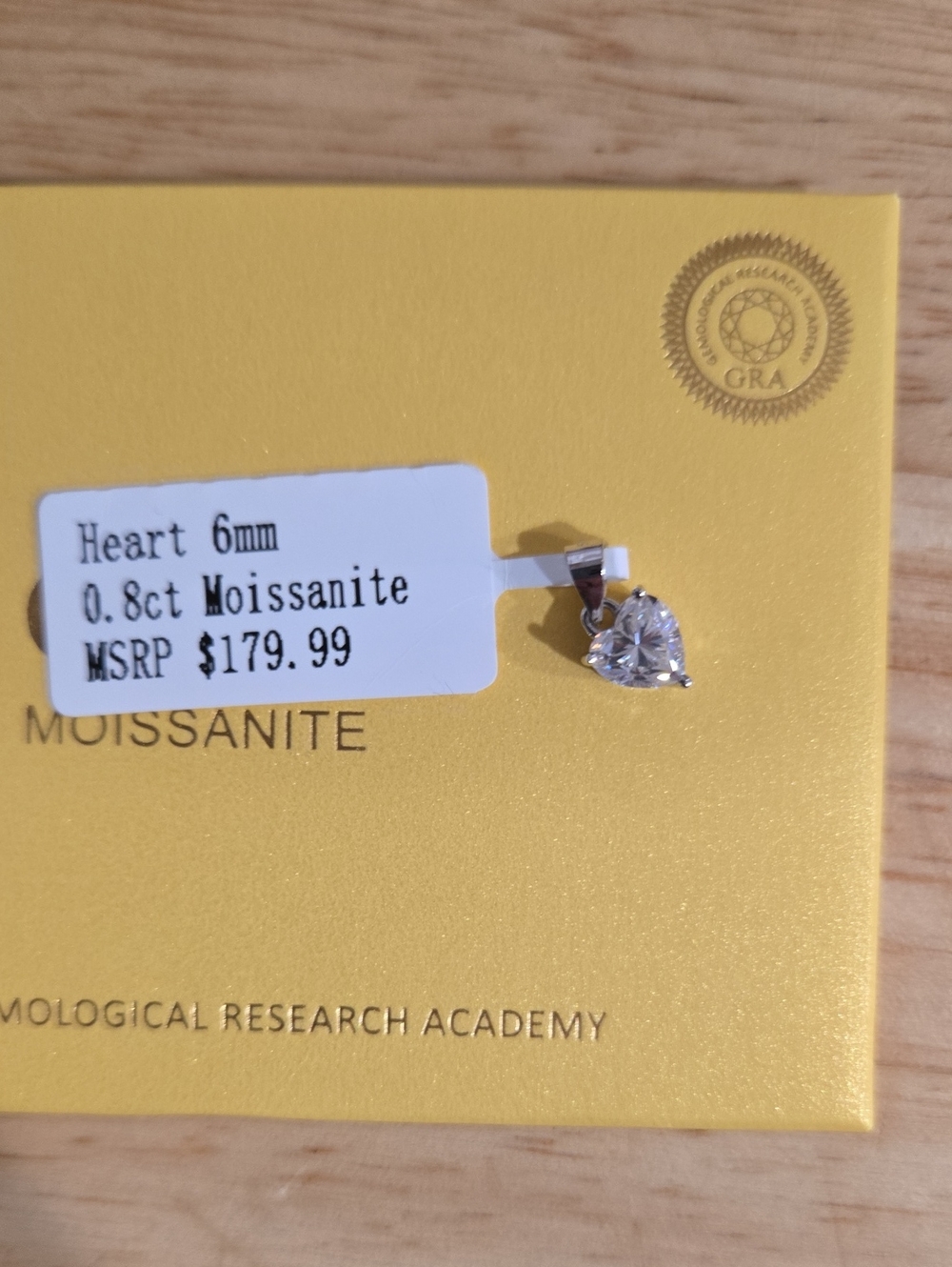 Heart-Shaped 0.8ct Moissanite Pendant in Silver Tone